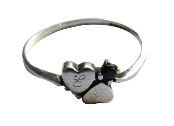 Ladies Sterling Silver Heart Design Ring Full Hallmarks - UK Size - Q