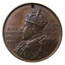 Load image into Gallery viewer, 1908-1909 King Edward VII Medal London County Council For Punctual Attendance
