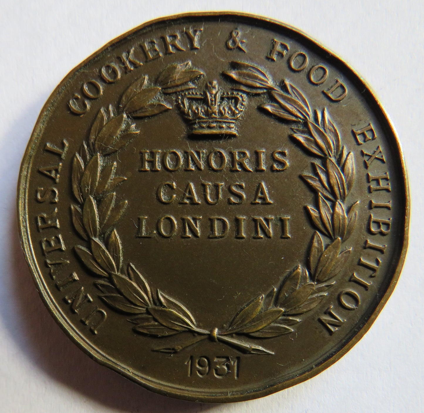 Universal Cookery & Food Exhibition 1931 Medal