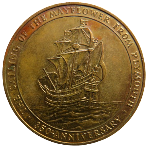 1620-1970 The Sailing From The Mayflower From Plymouth 350th Anniversary Medal