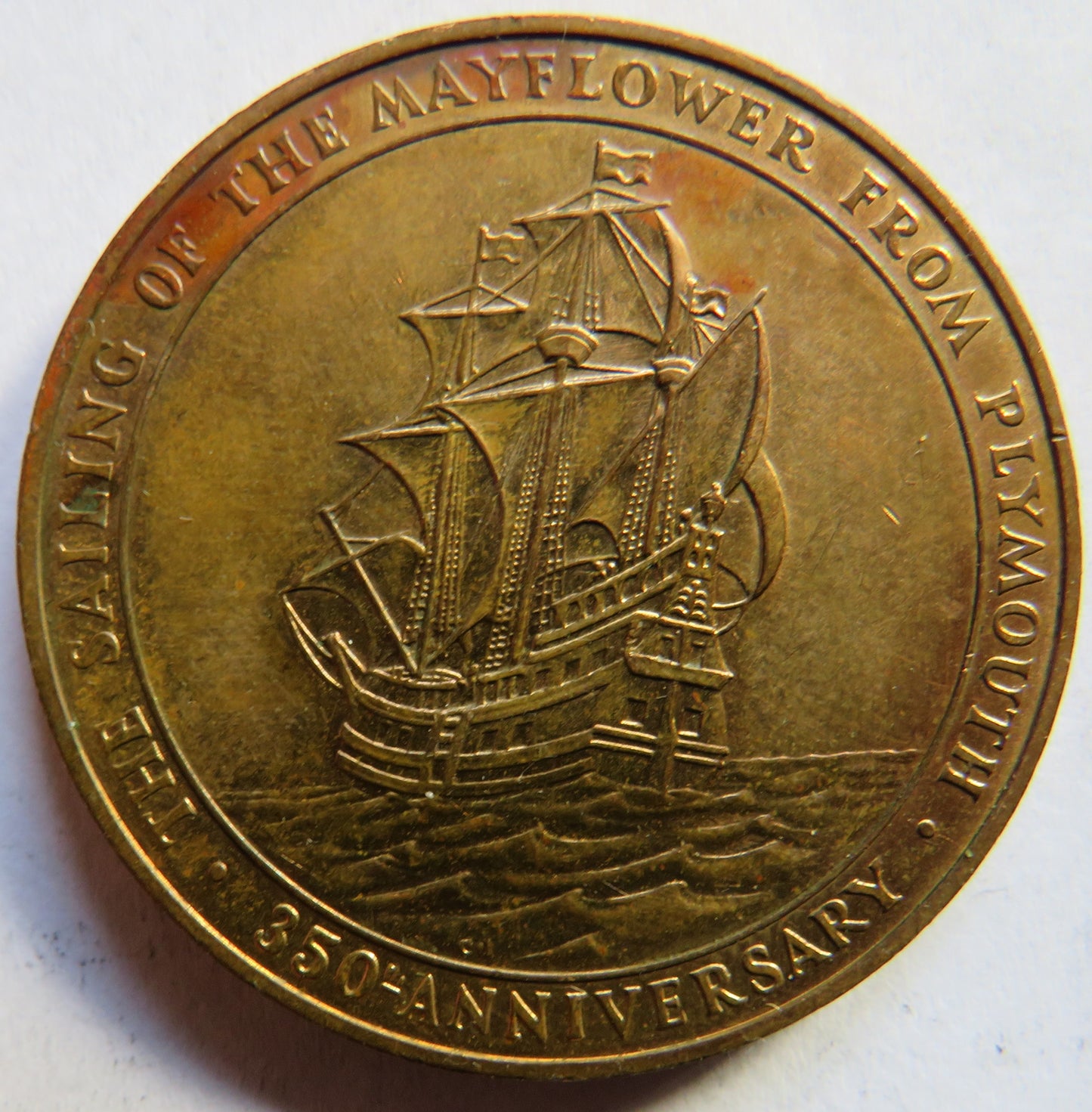 1620-1970 The Sailing From The Mayflower From Plymouth 350th Anniversary Medal
