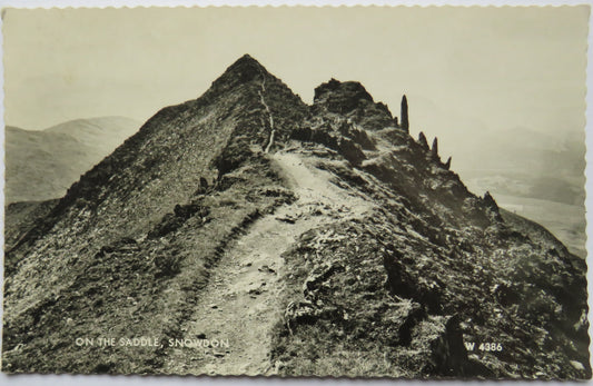 Vintage Postcard of On the Saddle, Snowdon