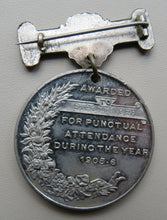 Load image into Gallery viewer, 1906 King Edward VII Medal London County Council For Punctual Attendance
