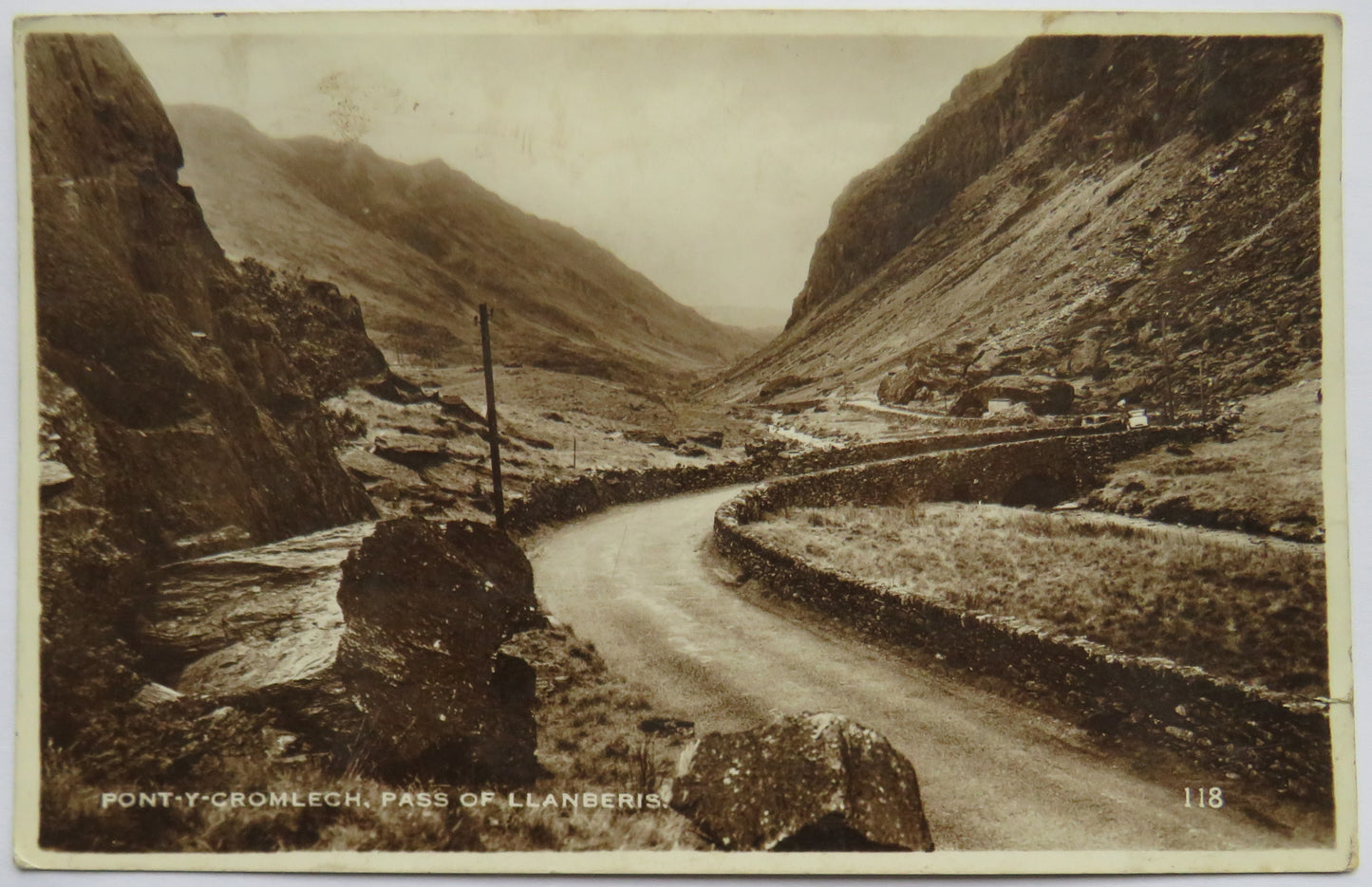 Vintage Postcard of Pont-y-Gromlech, Pass of Llanberis