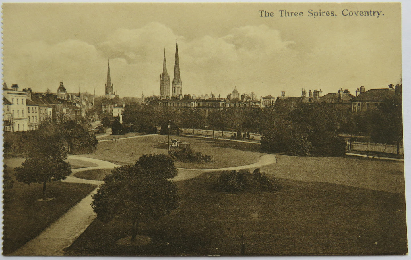 Vintage Postcard of The Three Spires, Coventry