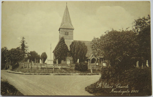 Vintage Postcard of St. Peters Church, Newdigate 1921