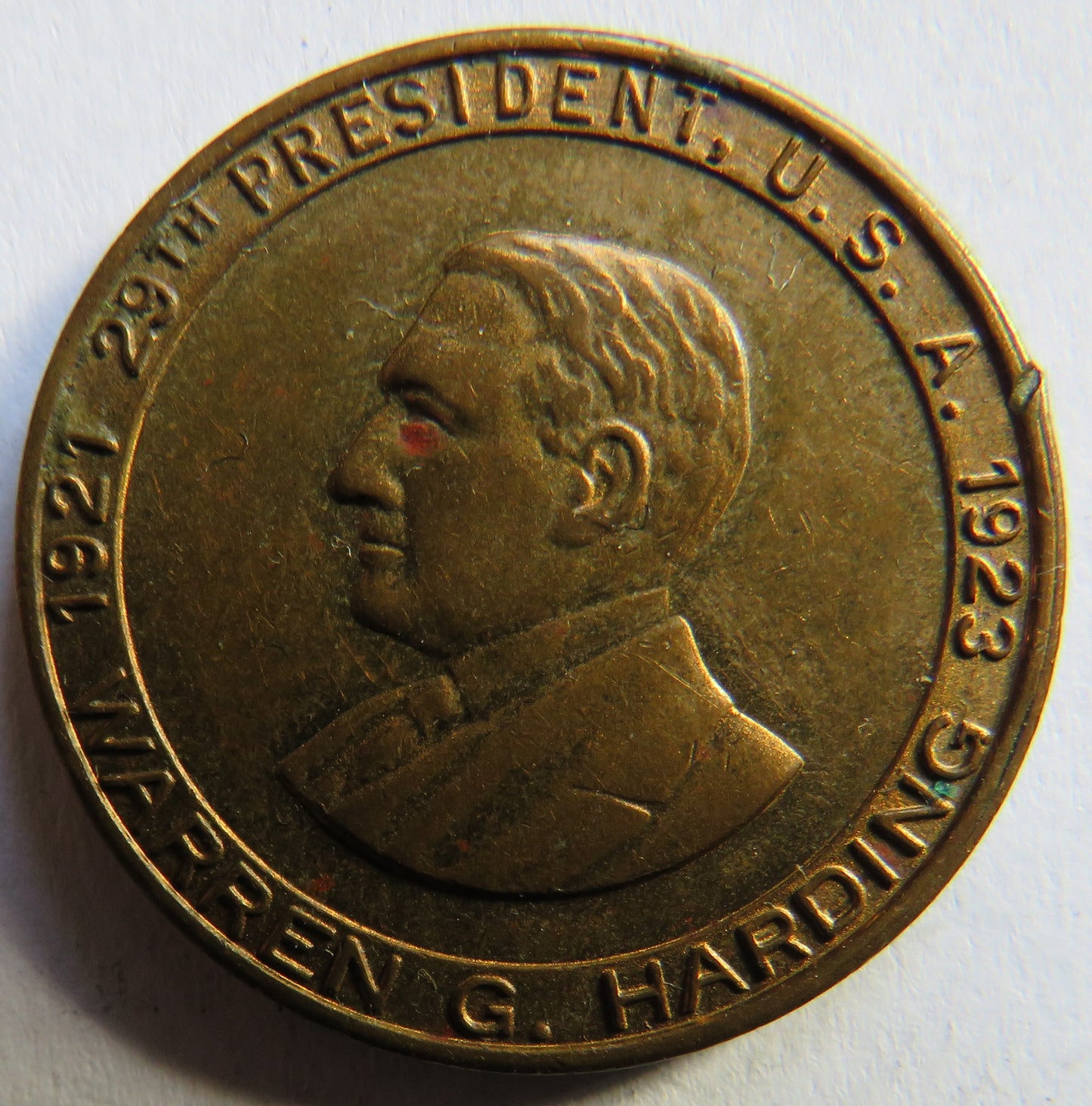 1921-1923 29th President U.S.A. Warren G. Harding Commemorative Medal