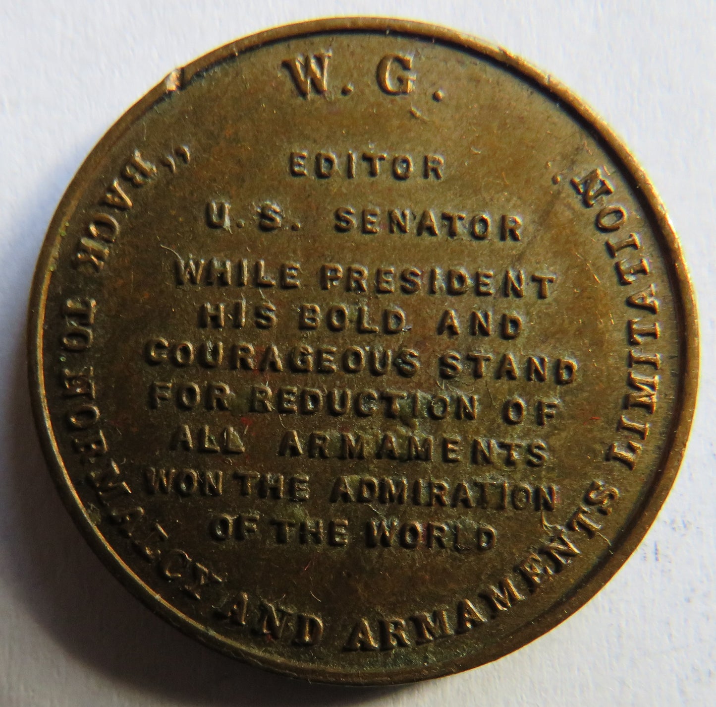 1921-1923 29th President U.S.A. Warren G. Harding Commemorative Medal