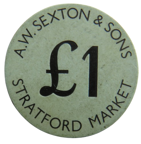 A.W. Sexton & Sons Stratford Market £1 Plastic Token