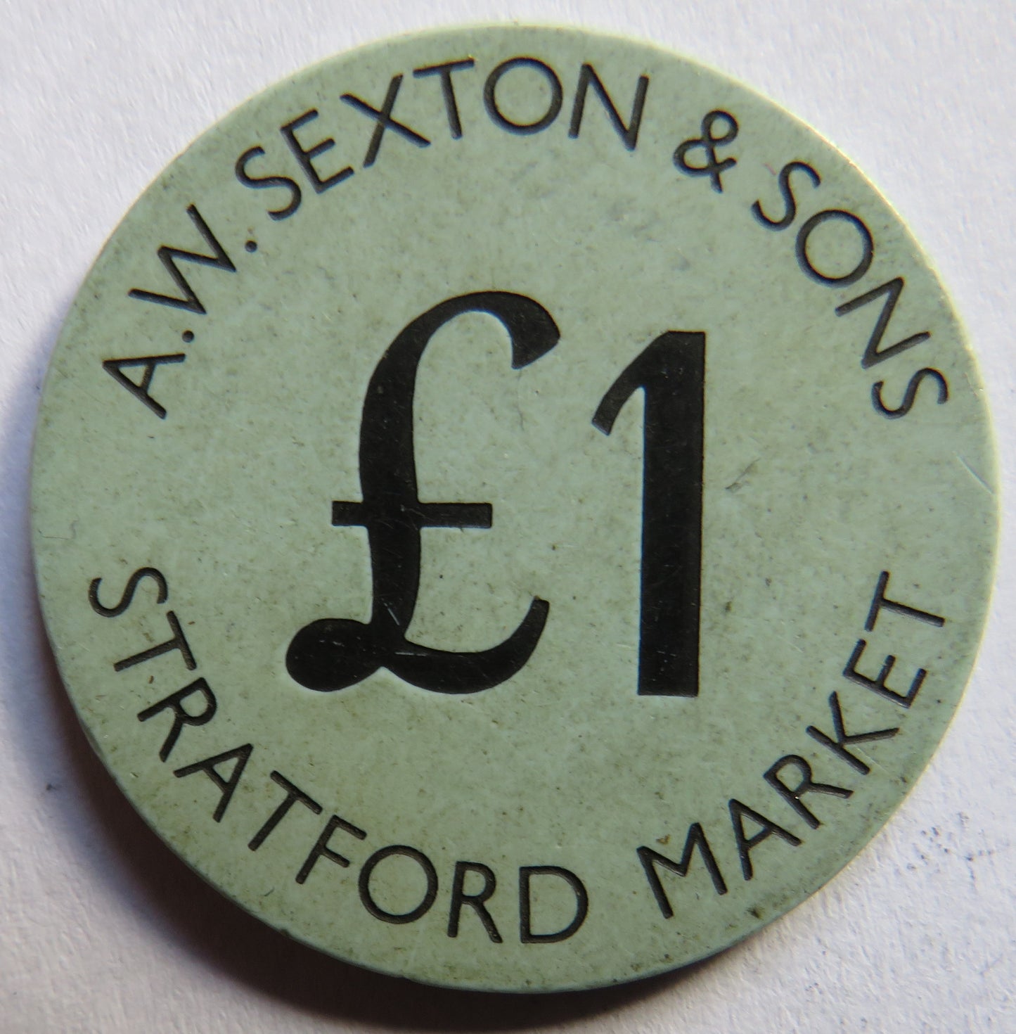 A.W. Sexton & Sons Stratford Market £1 Plastic Token