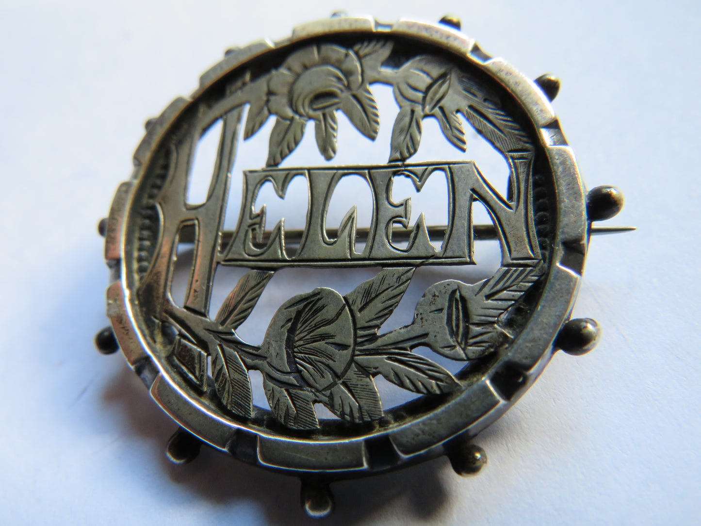 Antique Ladies Silver Brooch With The Name "Helen"