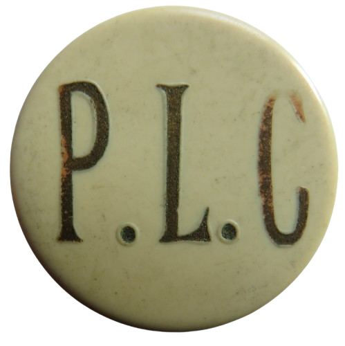 P.L.C. Vintage Yellow Plastic 3d Token