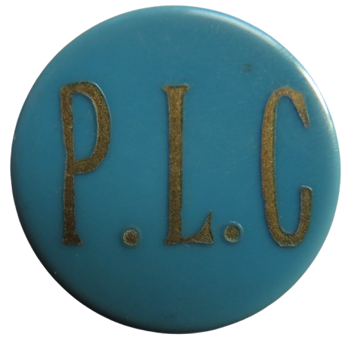P.L.C. Vintage Blue Plastic Token