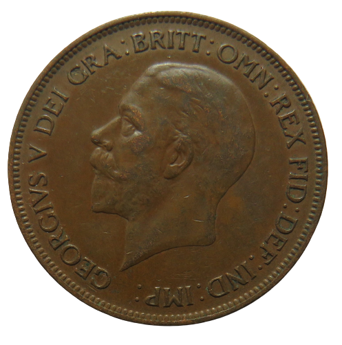 1930 King George V One Penny Coin - Great Britain