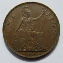 Load image into Gallery viewer, 1930 King George V One Penny Coin - Great Britain
