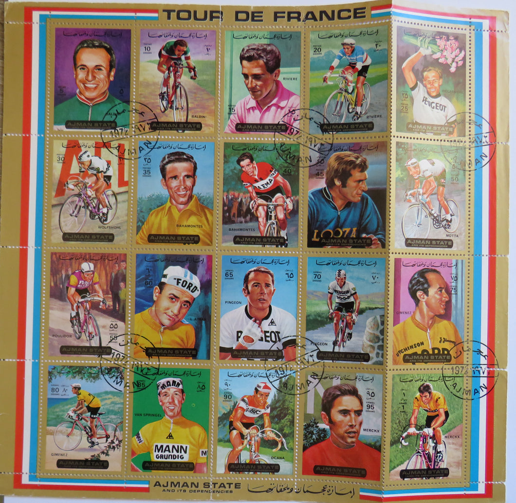 1972 Manama Dependency of Ajman Stamp Sheet Tour De France