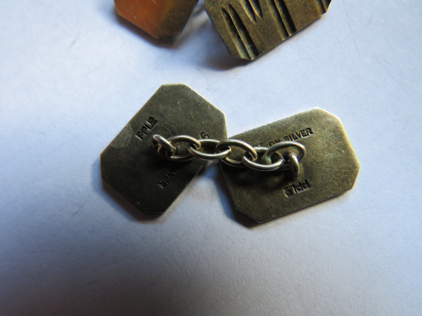 Vintage Pair of Men's Cufflinks 9ct on Sterling Silver