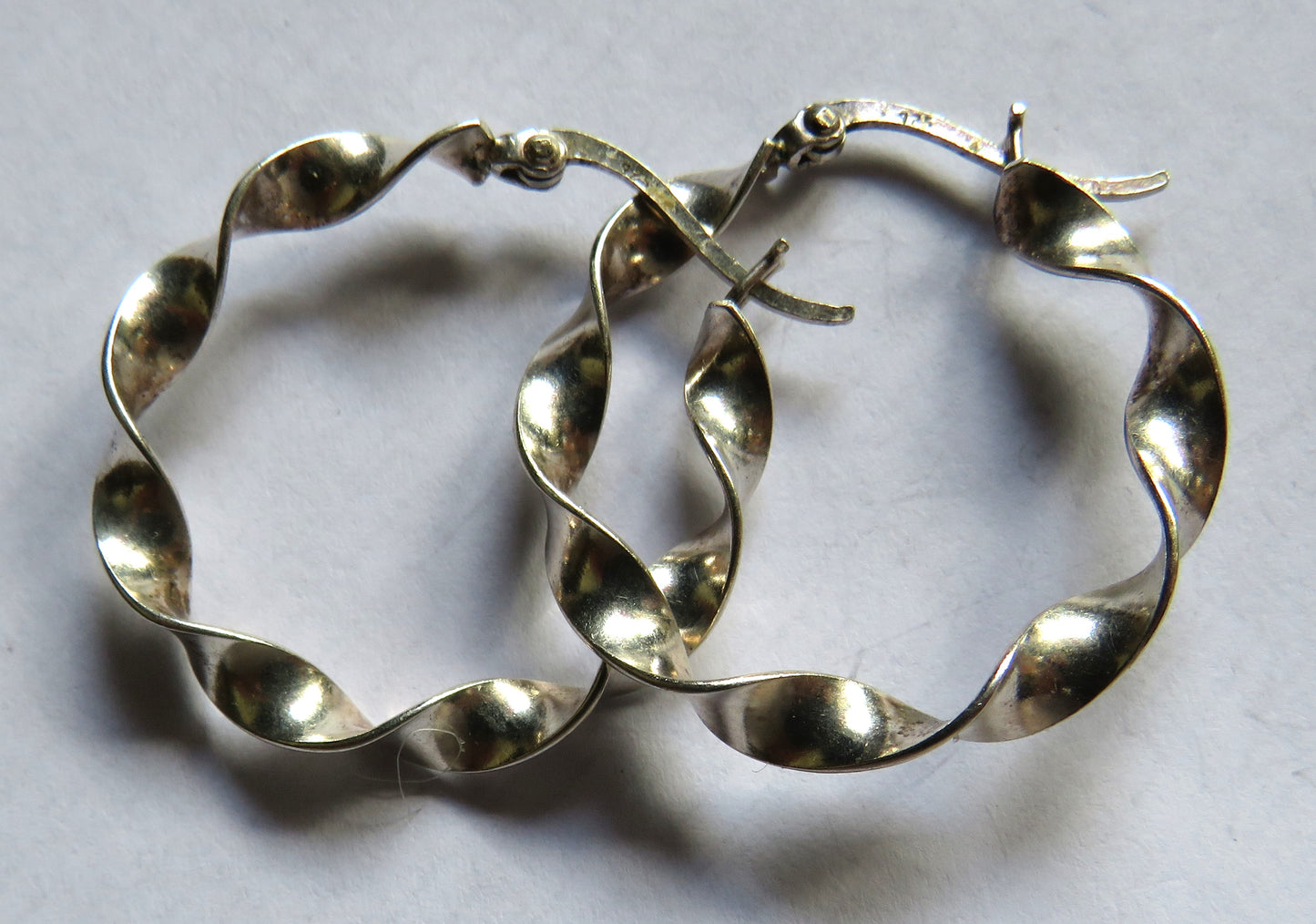Sterling Silver Ladies Hoop Earrings In Twisted Design