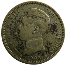 Load image into Gallery viewer, 1903 Spain Silver 1 Peseta Coin
