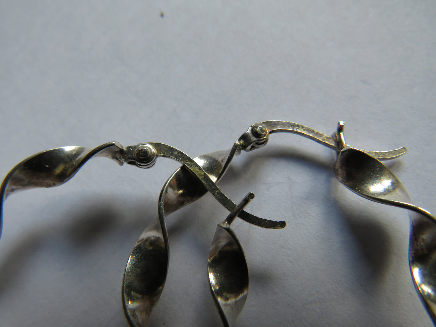 Sterling Silver Ladies Hoop Earrings In Twisted Design