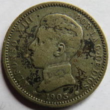 Load image into Gallery viewer, 1903 Spain Silver 1 Peseta Coin
