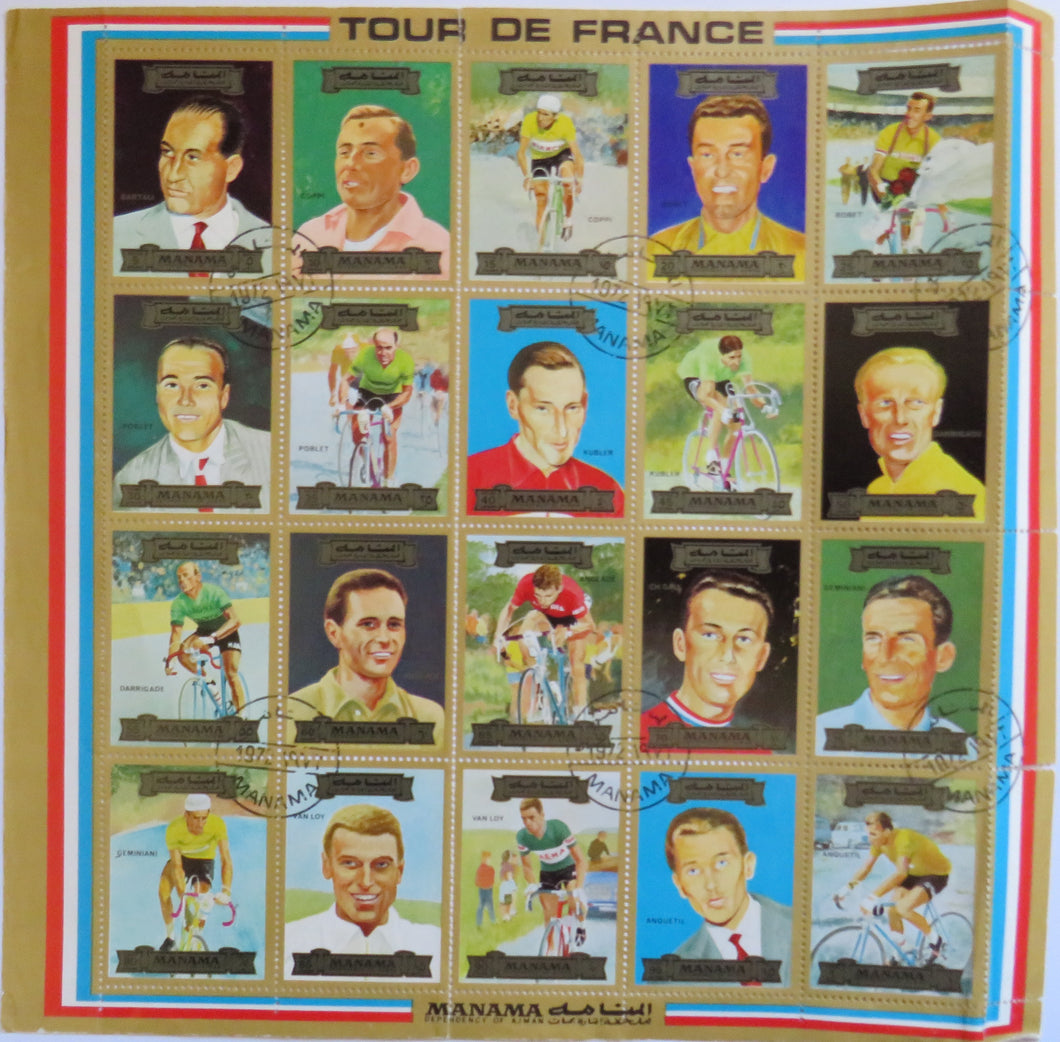 1972 Manama Dependency of Ajman Stamp Sheet Tour De France