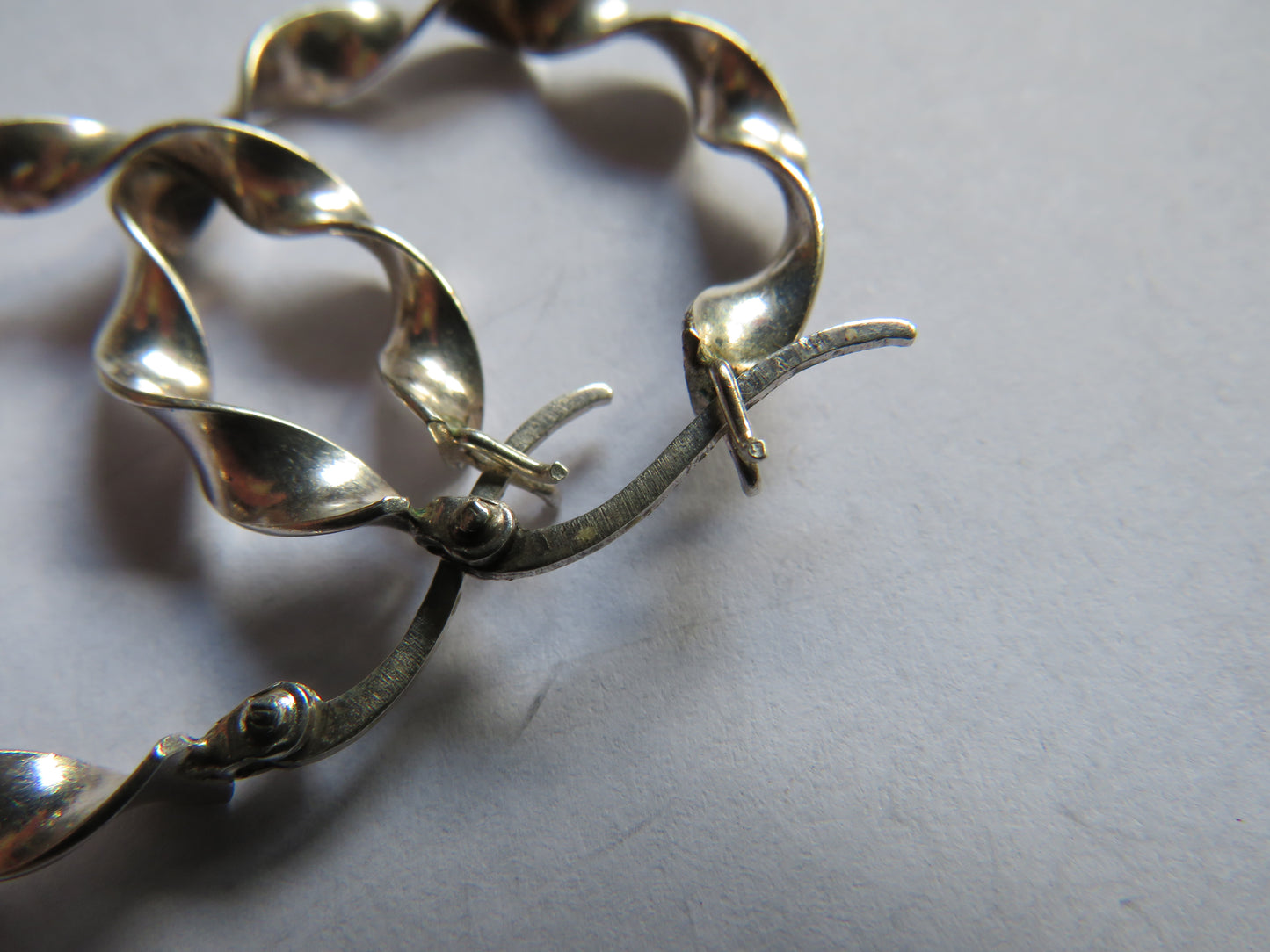 Sterling Silver Ladies Hoop Earrings In Twisted Design