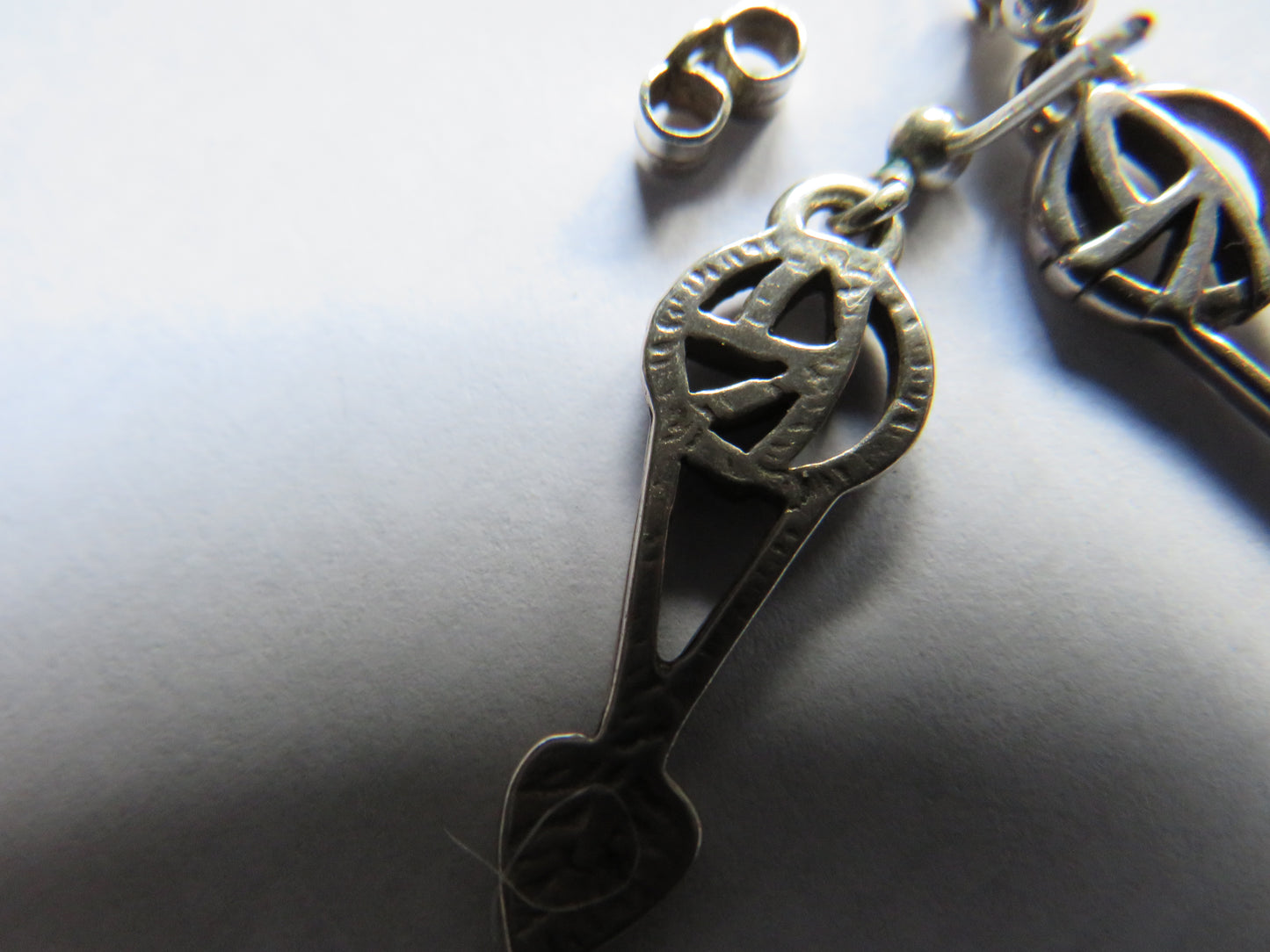 Pair of Ladies Sterling Silver Earrings In Style of Charles Rennie Mackintosh
