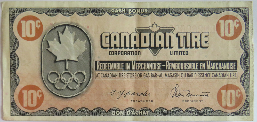 Canadian Tire Corp'n Ltd 10 Cent Cash Bonus