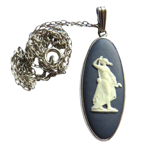 Ladies Silver Necklace With Wedgwood Pendant