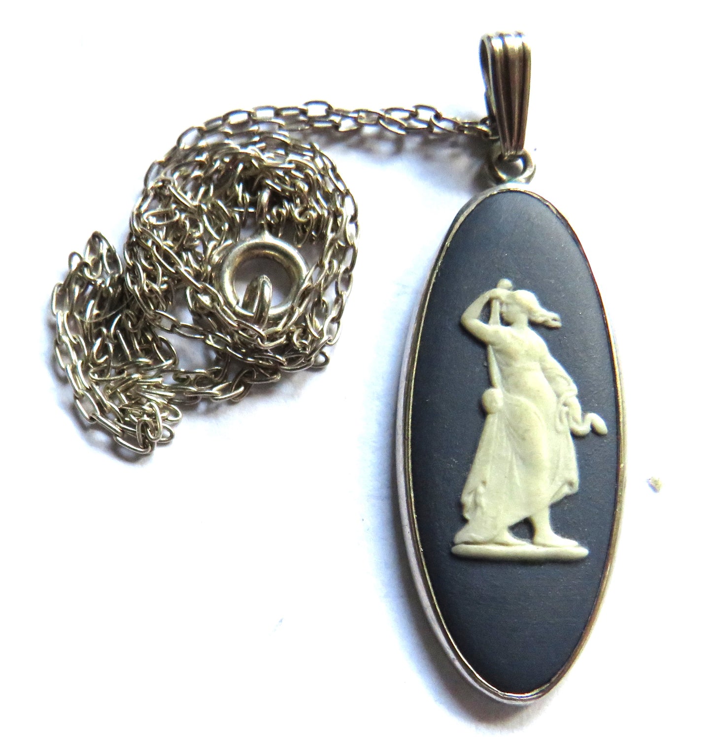 Ladies Silver Necklace With Wedgwood Pendant