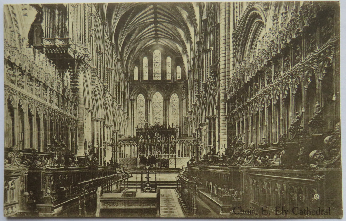 Vintage Postcard of Choir, E. Ely Cathedral