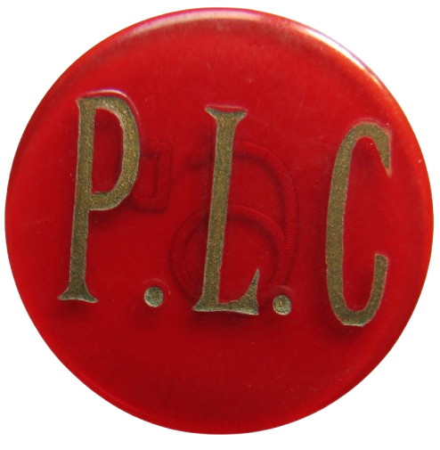 P.L.C. 6d Vintage Plastic Token