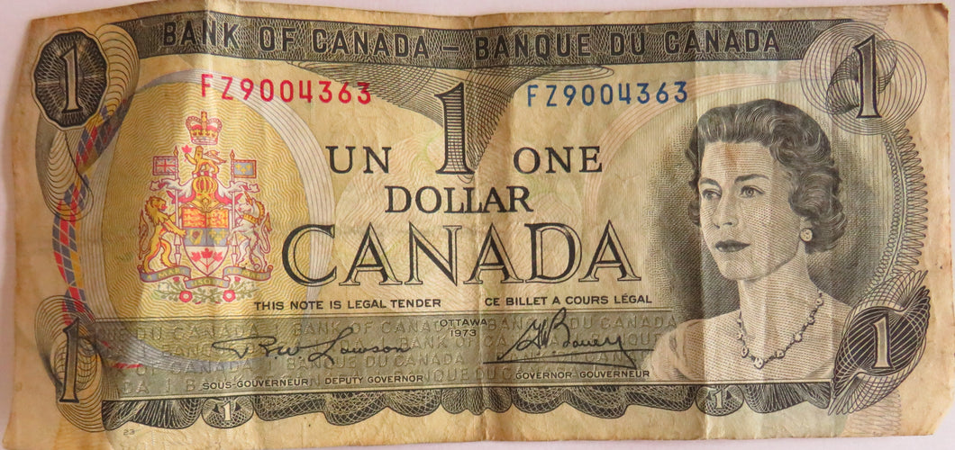 1973 Canada $1 One Dollar Banknote