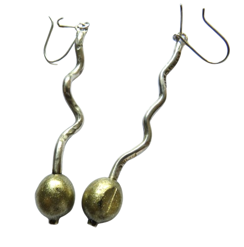 Unusual Modernist Sterling Silver Hallmarked Earrings