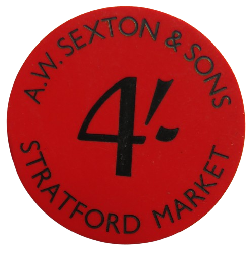 A.W. Sexton & Sons Stratford Market 4/- Plastic Token