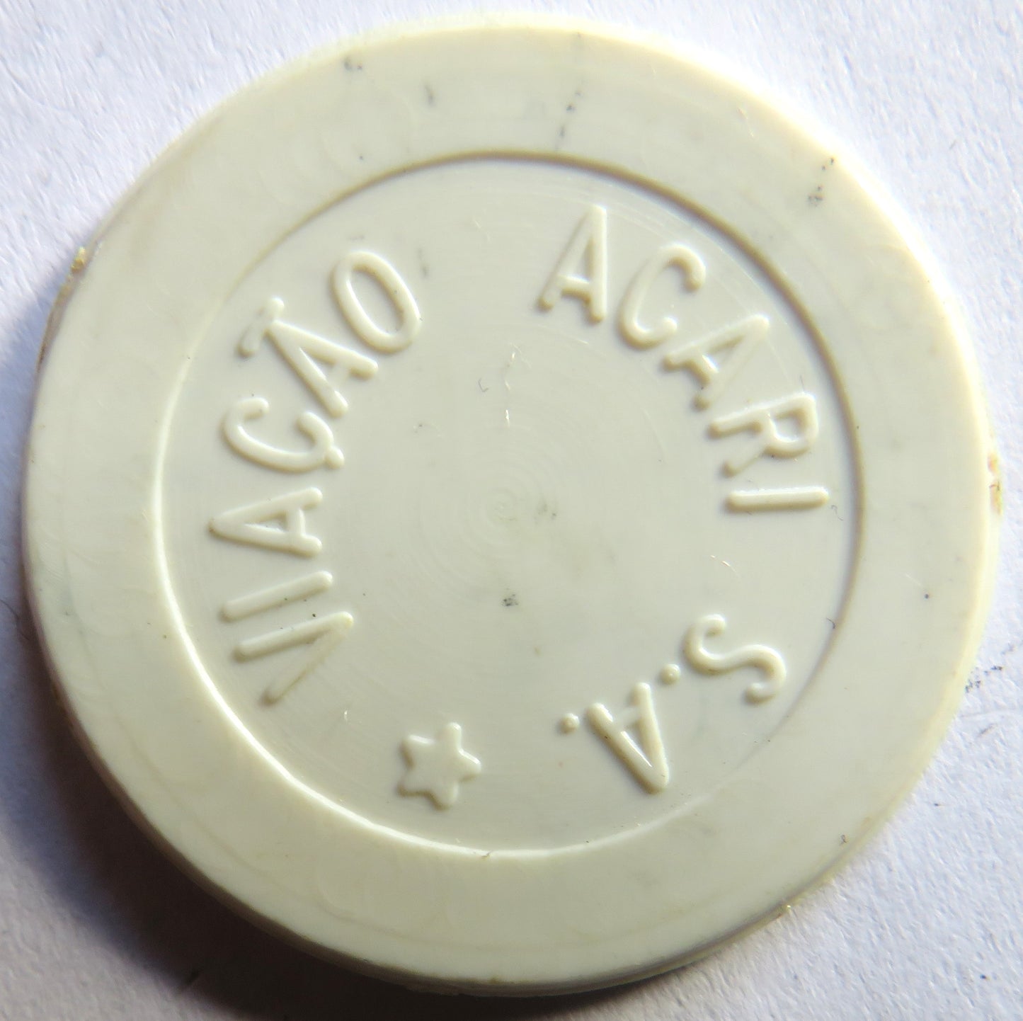 Viaco Acari S.A Vintage Brazil Transport Plastic Token