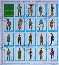 Load image into Gallery viewer, 1972 Ajman State and Its Dependencies Military Uniforms 19 Stamp Sheet
