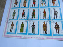 Load image into Gallery viewer, 1972 Ajman State and Its Dependencies Military Uniforms 19 Stamp Sheet
