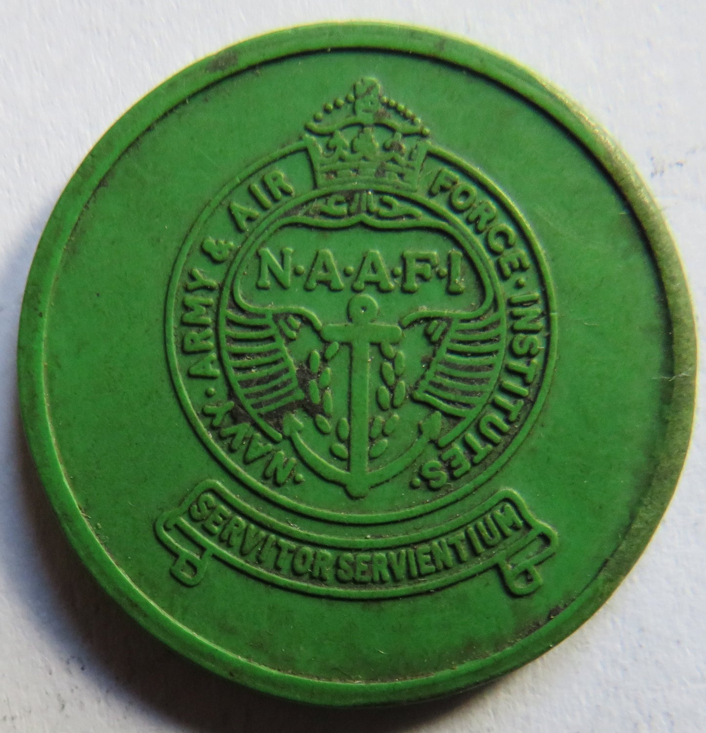 N.A.A.F.I. / Naafi Egypt Green Plastic Vintage Token