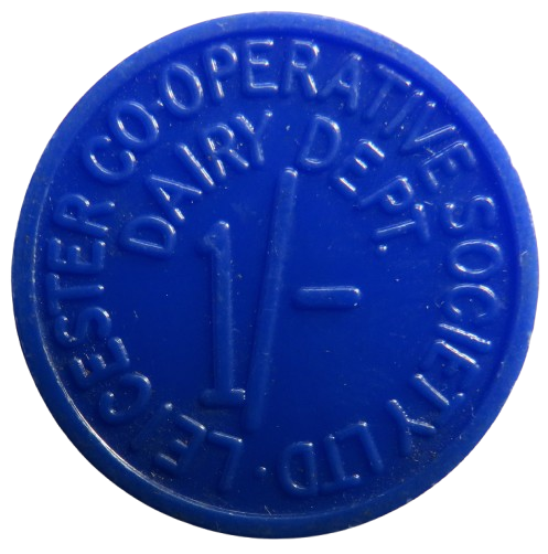 Leicester Cooperative Society Dairy Department 1/- Plastic Token