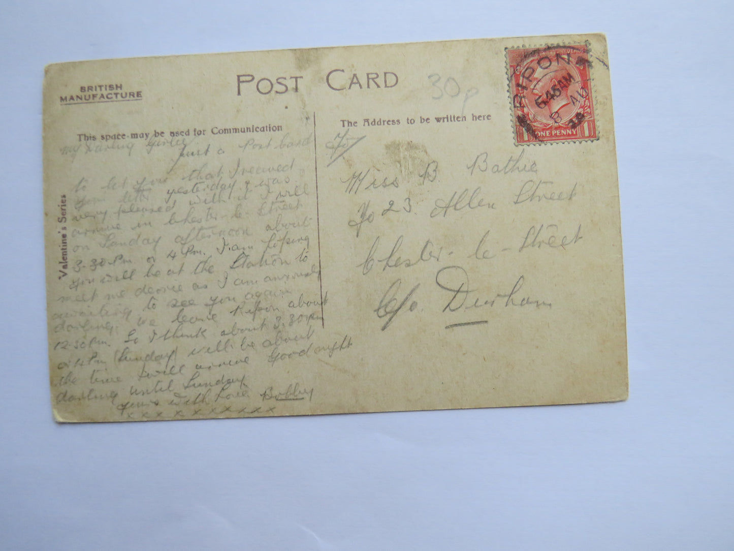 Vintage Postcard of West Front, Ripon Cathedral