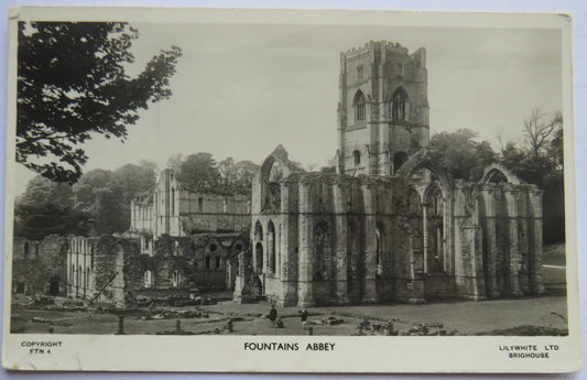 Vintage Postcard of Fountains Abbey - Lilywhite Ltd Brighouse