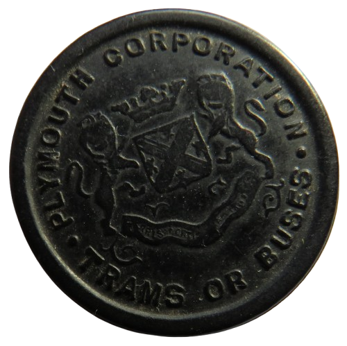 Plymouth Corporation Trams or Buses 1d Plastic Transport Token
