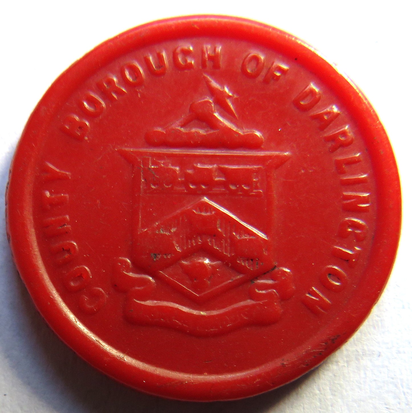 County Borough of Darlington Plastic 1d Token