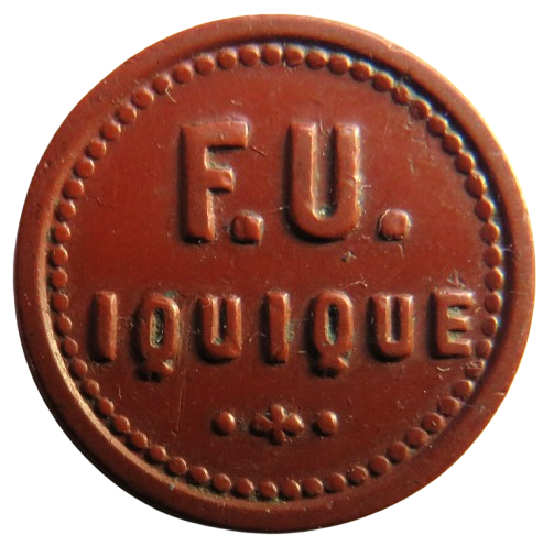 F.U Iquique Chile Vintage Plastic Transport Token