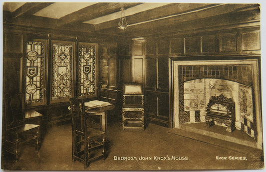 Vintage Postcard of Bedroom, John Knox's House - Knox Series