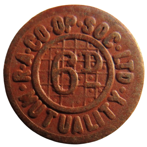 R.A.Cooperative Ltd Mutuality 6d Plastic Token