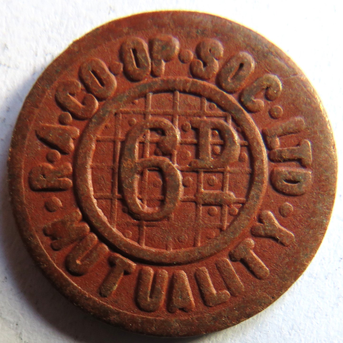 R.A.Cooperative Ltd Mutuality 6d Plastic Token
