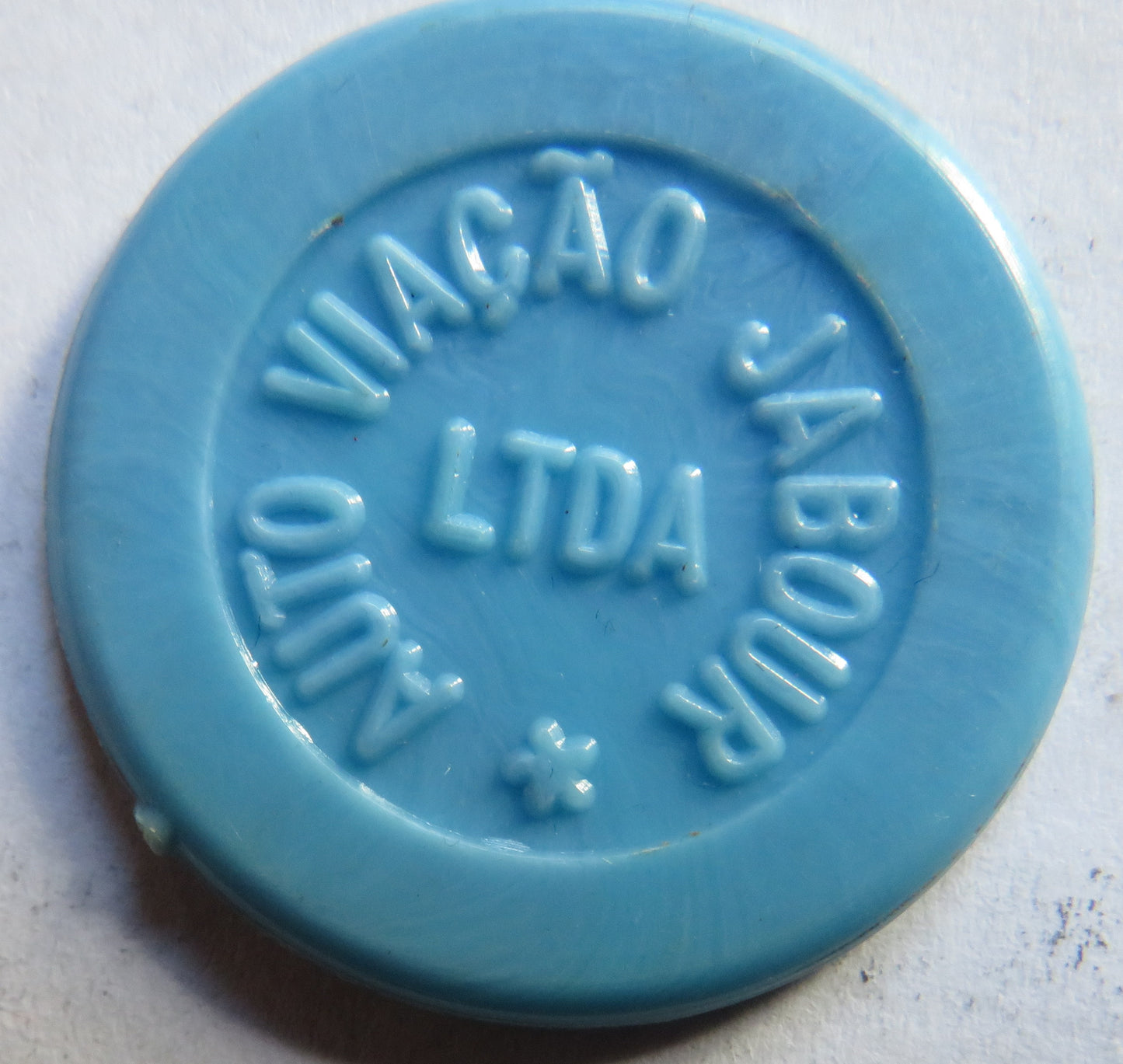 Auto Viacao Jabour LTDA Vintage Brazil Transport Plastic Token